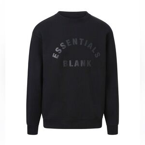 Blank Essentials Mens Arch Sweatshirt Crew Sweater Neck Black Large